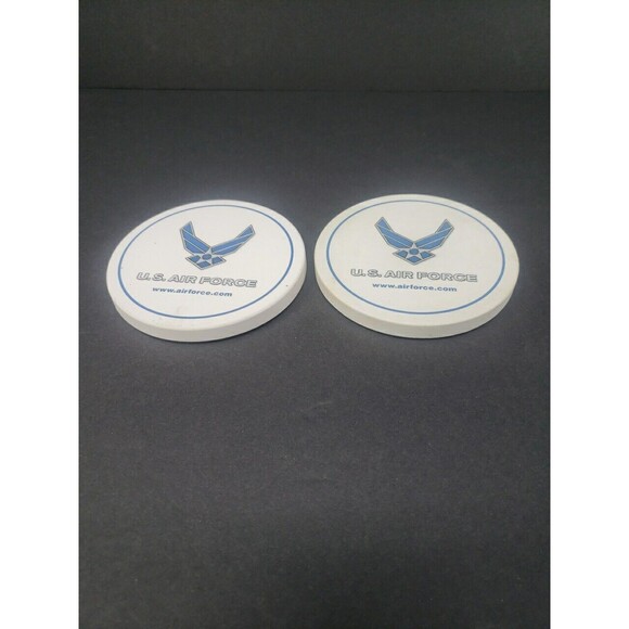 Coasters U.S. Air Force Logo Hot Cold Drinks Blue White Set of Two Foam Back - Picture 4 of 16